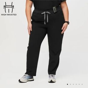 Figs Black High Waisted Yola Scrubs Pants 4xl Tall